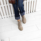 Шкіряні жіночі демісезонні черевики бежевого кольору, фото 3