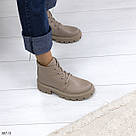 Шкіряні жіночі демісезонні черевики бежевого кольору, фото 6