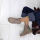 Шкіряні жіночі демісезонні черевики бежевого кольору, фото 9