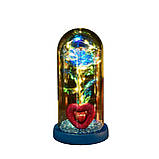 Оригінальний подарунок Троянда в колбі Синя із серцем "Love" подарунок коханим, фото 2