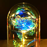 Оригінальний подарунок Троянда в колбі Синя із серцем "Love" подарунок коханим, фото 3