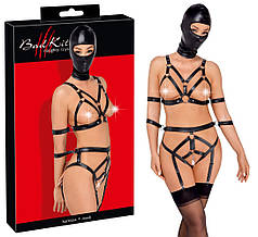 Набір ременів з 4 манжетами для рук та маскою Bad Kitty Strap+Mask Set, XS