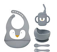 Набор детской силиконовой посуды для кормления на присоске “Легкий старт”