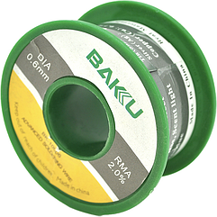 Припій BAKKU Дротовий Solder wire BK10006 Дротовий, олова-Sn 97%,  срібла-Ag 0,3%, міді-Cu 0,7%, флюсу 2%, 0,6