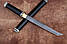 Ексклюзивний ніж ручної роботи в стилі Танто 14 з дамаської сталі 60 HRC, відмінний подарунок чоловікові, фото 2