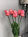Тюльпани штучні латексні махрові букет 5 квіток рожевий, фото 5