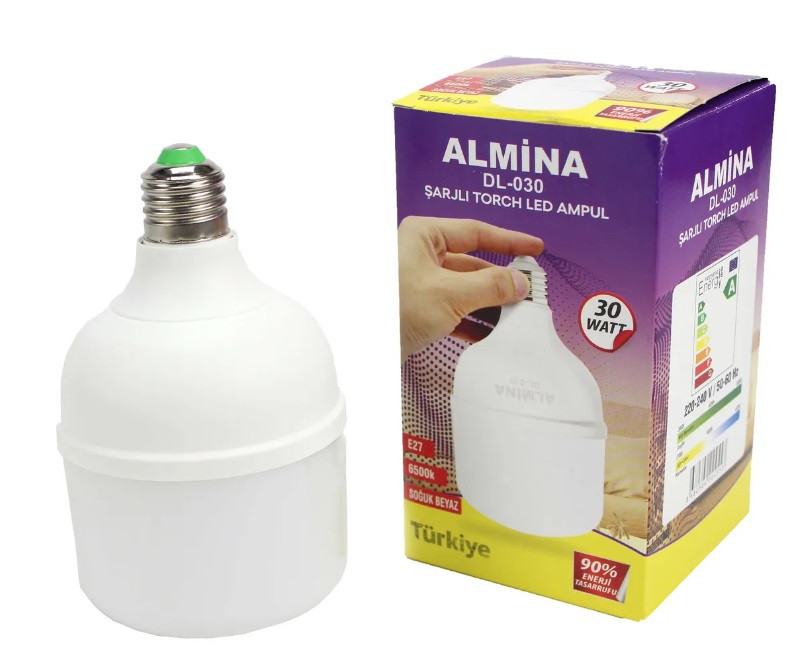Акумуляторна лампочка DL-030 30 Вт, LED-лампочка з цоколем E27, фото 1