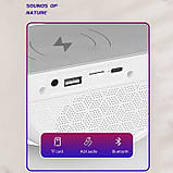 Багатофункціональна лампа нічник із бездротовою зарядкою, Bluetooth Колонкою, будильником, RGB-підсвіткою, фото 2