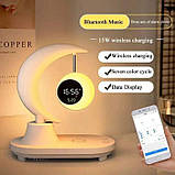 Бездротова зарядка для телефона нічник-лампа динамік-колонка-блютус (Луна) TB-35SLIWBT 22SHTSWKT, фото 5