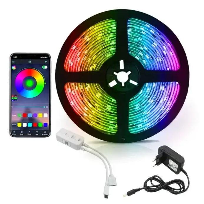Світлодіодна стрічка LED RGB USB APP SF-20 самоклейні 5 м з пультом ДК на 300 діодів, фото 1