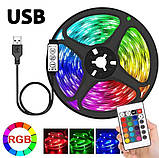 Світлодіодна стрічка LED RGB USB APP SF-20 самоклейні 5 м з пультом ДК на 300 діодів, фото 5