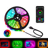 Світлодіодна стрічка LED RGB USB APP SF-20 самоклейні 5 м з пультом ДК на 300 діодів, фото 7