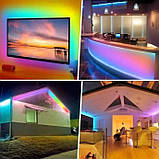 Світлодіодна стрічка LED RGB USB APP SF-20 самоклейні 5 м з пультом ДК на 300 діодів, фото 8