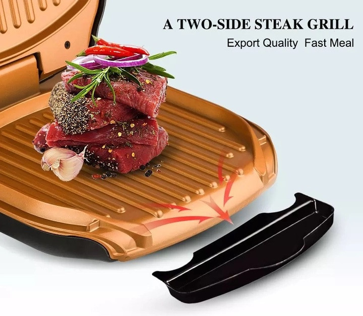 Притискний контактний гриль RAF R522 Modern 1200 Вт електрогриль із керамічним покриттям, фото 1