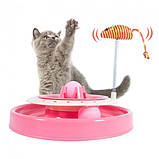 Іграшка для котиків Cat Scratch Pan з двома м'ячиками і мишкою, фото 2