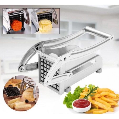 Подрібнювач для картоплі металевий картоплерізка з двома насадками для картоплі фрі, фото 1