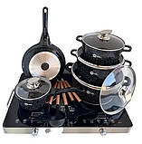 Набір каструль із гранітним покриттям Higher kitchen НК-305 Чорний, фото 2