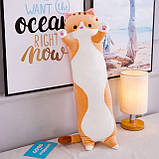 М'яка іграшка плюшевий довгий кіт батон подушка обіймашка 90 см, фото 3