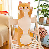 М'яка іграшка плюшевий довгий кіт батон подушка обіймашка 90 см, фото 6