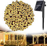 Гірлянда садова вулична з акумулятором на сонячній батареї 11 м 100 LED Теплий білий, фото 4