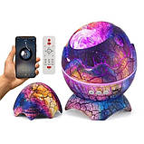 Нічник проєктор галактики зоряного неба Яйце динозавра з Bluetooth колонкою, мелодіями для сну та пультом, фото 3
