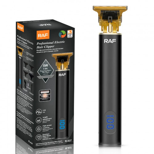 Машинка Для стрижки Волосся Акумуляторна Raf-437 з дисплеєм Тример для стриження з заряджанням від USB, фото 1