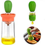 Диспенсер для олії та оцту W31 180 мл із силіконовим пензлем, фото 5