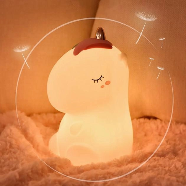 Нічник-світильник силіконовий на акумуляторі з різними кольорами підсвічування Єдиноріг Lovely Horse, фото 1