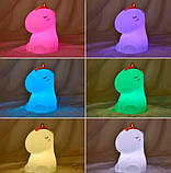 Нічник-світильник силіконовий на акумуляторі з різними кольорами підсвічування Єдиноріг Lovely Horse, фото 9