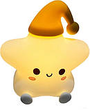 Нічник-світильник силіконовий на акумуляторі з різними кольорами підсвічування Зірочка Star, фото 6