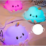 Нічник-світильник силіконовий на акумуляторі з різними кольорами підсвічування Зірочка Star, фото 4