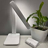 Лампа настільна світлодіодна акумуляторна МТ-860 Регулювання за тоном і яскравістю USB лампа з підставкою, фото 9
