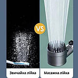 Масажна Турбо лійка обертання 360° TURBOCHARGED SHOWER HEAD Водоощадна насадка для душу, фото 9
