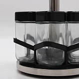 Набір баночок для спецій на підставці 12 шт BSJ2407-2 Настільний органайзер для спецій, фото 5