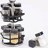 Набір баночок для спецій на підставці 12 шт BSJ2407-2 Настільний органайзер для спецій, фото 8