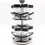 Набір баночок для спецій на підставці 12 шт BSJ2407-2 Настільний органайзер для спецій, фото 9