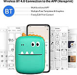 Портативний дитячий міні-принтер MAG-771 Дракончик термопринтер Bluetooth акумуляторний, фото 3