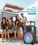 Переносна акустична система MEGAFOX GZ-612 (12"x1) (30 W) (Бездротовий мікрофон + пульт) 3000 mAh, фото 5