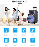 Переносна акустична система MEGAFOX GZ-612 (12"x1) (30 W) (Бездротовий мікрофон + пульт) 3000 mAh, фото 6