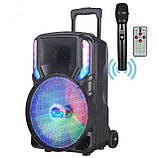 Переносна акустична система MEGAFOX GZ-612 (12"x1) (30 W) (Бездротовий мікрофон + пульт) 3000 mAh, фото 7