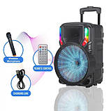 Переносна акустична система MEGAFOX GZ-612 (12"x1) (30 W) (Бездротовий мікрофон + пульт) 3000 mAh, фото 8