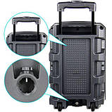 Переносна акустична система MEGAFOX GZ-8912 (12"x1) (30 W) (Мікрофон + пульт) 2400 mAh, фото 2