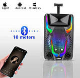 Переносна акустична система MEGAFOX GZ-8912 (12"x1) (30 W) (Мікрофон + пульт) 2400 mAh, фото 3