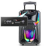 Переносна акустична система MEGAFOX GZ-8912 (12"x1) (30 W) (Мікрофон + пульт) 2400 mAh, фото 5