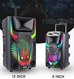 Переносна акустична система MEGAFOX GZ-8912 (12"x1) (30 W) (Мікрофон + пульт) 2400 mAh, фото 7