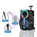 Переносна акустична система MEGAFOX GZ-P12 (12") (30 W) (бездротовий Мікрофон + пульт) 2400 mAh, фото 5