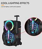 Переносна акустична система MEGAFOX GZ-P12 (12") (30 W) (бездротовий Мікрофон + пульт) 2400 mAh, фото 7