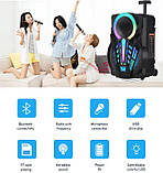 Переносна акустична система MEGAFOX GZ-P12 (12") (30 W) (бездротовий Мікрофон + пульт) 2400 mAh, фото 8