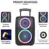 Переносна акустична система SURFACE NDR-2680 (8"+6.5") (10 W) (Провідний Мікрофон + пульт) 2400mAh, фото 9