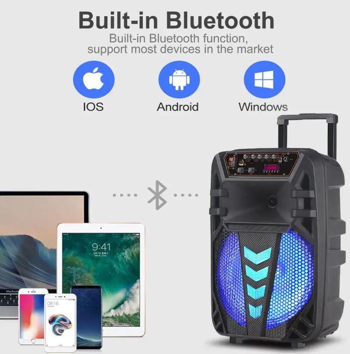 Переносна акустична система SURFACE NDR-W1012 (12"x1) (40 W) (бездротовий Мікрофон + пульт) 2400 mAh, фото 1